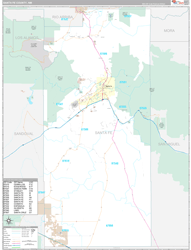 Santa Fe County, NM Wall Map Premium Style 2024